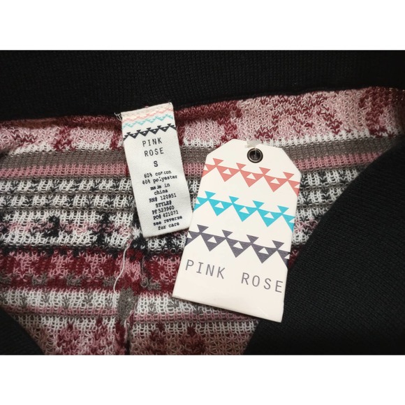 PINK ROSE knit jogger Leggings Womens Small S red black reindeer christmas - Picture 2 of 5